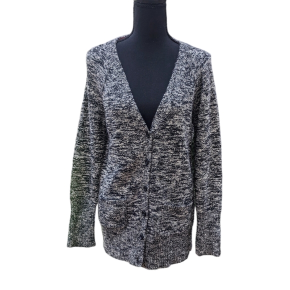 J. Crew Sweaters - J. Crew Sweater Cardigan Women's Medium Knit Black White Long Sleeve Button